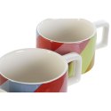 Zestaw filiżanek do kawy DKD Home Decor Biały Wielokolorowy Jasnobrązowy Metal Bambus Dolomite 260 ml