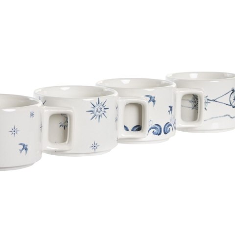 Zestaw filiżanek do kawy DKD Home Decor Niebieski Biały Metal Dolomite 260 ml