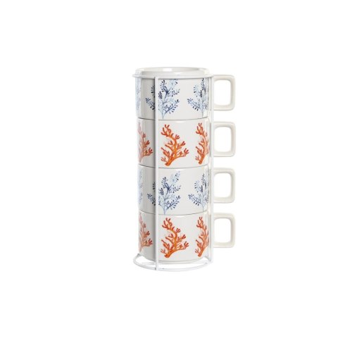 Zestaw filiżanek do kawy DKD Home Decor Niebieski Fuksja Metal Dolomite 260 ml