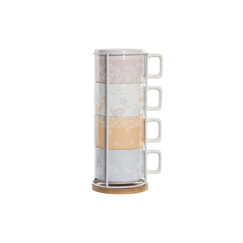 Zestaw filiżanek do kawy DKD Home Decor Żółty Niebieski Biały Czerwony Metal Bambus Dolomite 260 ml