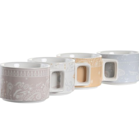 Zestaw filiżanek do kawy DKD Home Decor Żółty Niebieski Biały Czerwony Metal Bambus Dolomite 260 ml