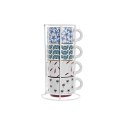 Zestaw filiżanek do kawy DKD Home Decor Żółty Niebieski Wielokolorowy Turkusowy Kasztanowy Metal Kamionka 150 ml