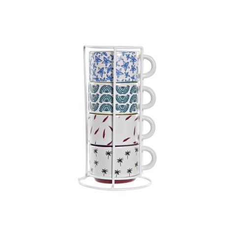 Zestaw filiżanek do kawy DKD Home Decor Żółty Niebieski Wielokolorowy Turkusowy Kasztanowy Metal Kamionka 150 ml
