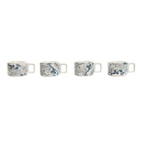 Zestaw filiżanek do kawy Home ESPRIT Beżowy Szary Różowy Liliowy Metal Bambus Dolomite 260 ml