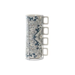 Zestaw filiżanek do kawy Home ESPRIT Beżowy Szary Różowy Liliowy Metal Bambus Dolomite 260 ml