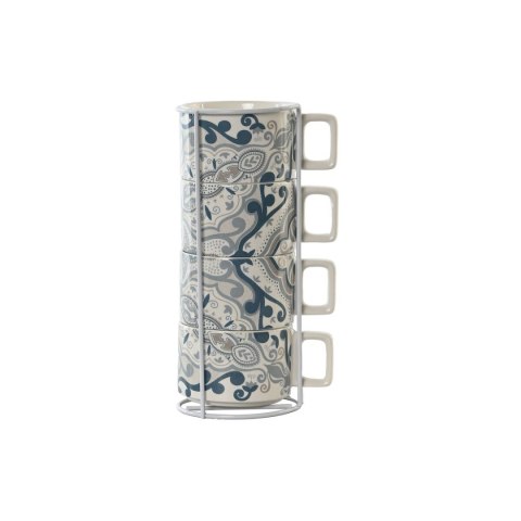 Zestaw filiżanek do kawy Home ESPRIT Beżowy Szary Różowy Liliowy Metal Bambus Dolomite 260 ml
