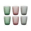 Zestaw kieliszków DKD Home Decor Kolor Zielony Szary Różowy Szkło Z reliefem 240 ml (6 Sztuk)