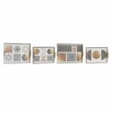 Zestaw tacek DKD Home Decor Biały Czarny Złoty Drewno MDF 40 x 30 x 6 cm (2 Sztuk)