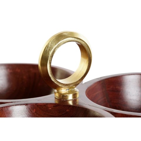 Zlewnia Home ESPRIT Brązowy Złoty Aluminium Drewno akacjowe 26 x 26 x 13 cm