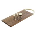 Deska do krojenia DKD Home Decor Złoty Naturalny Stal nierdzewna Drewno akacjowe 46,5 x 17,7 x 2 cm (4 Części)
