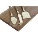 Deska do krojenia DKD Home Decor Złoty Naturalny Stal nierdzewna Drewno akacjowe 46,5 x 17,7 x 2 cm (4 Części)