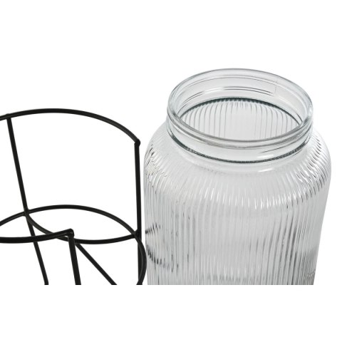 Dyspenser do Wody Home ESPRIT Czarny Metal Silikon Szkło ABS 5 L 19,6 x 23,5 x 40,5 cm