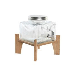 Dyspenser do Wody Home ESPRIT Przezroczysty Naturalny Bambus Szkło 3,5 L 19 x 19 x 16 cm
