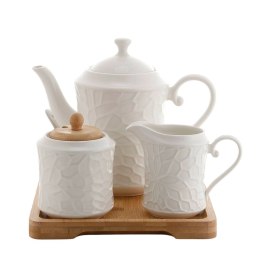 Dzbanek na herbatę Home ESPRIT Biały Bambus Porcelana