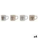 Kubek Home ESPRIT Biały Beżowy Tradycyjny Drzewko życia 330 ml (4 Sztuk)