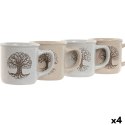 Kubek Home ESPRIT Biały Beżowy Tradycyjny Drzewko życia 330 ml (4 Sztuk)
