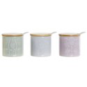 Pojemnik na Cukier DKD Home Decor Niebieski Kolor Zielony Liliowy Bambus Dolomite 7,5 x 7,5 x 7,5 cm (3 Sztuk)