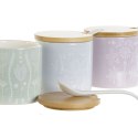 Pojemnik na Cukier DKD Home Decor Niebieski Kolor Zielony Liliowy Bambus Dolomite 7,5 x 7,5 x 7,5 cm (3 Sztuk)