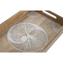 Tacka do przekąsek Home ESPRIT Biały Naturalny Drzewo Indianin Wytrawianie 43,5 x 27 x 5,5 cm (2 Sztuk)