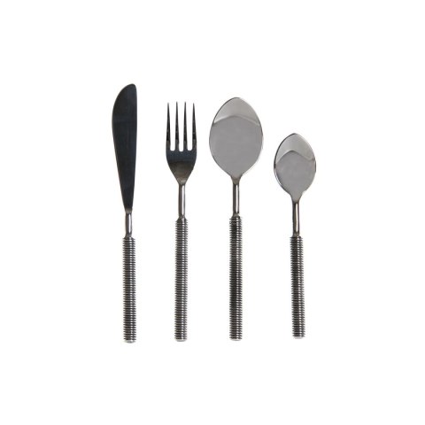 Zastawa stołowa DKD Home Decor Srebrzysty Stal nierdzewna 4,5 x 2 x 21,5 cm 16 Części