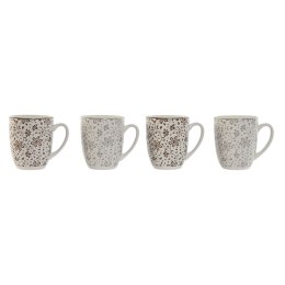 Zestaw 4 kubeczków Home ESPRIT Brązowy Beżowy Kvety 340 ml