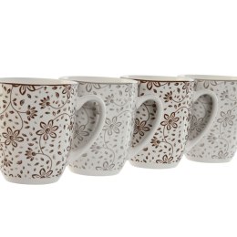 Zestaw 4 kubeczków Home ESPRIT Brązowy Beżowy Kvety 340 ml