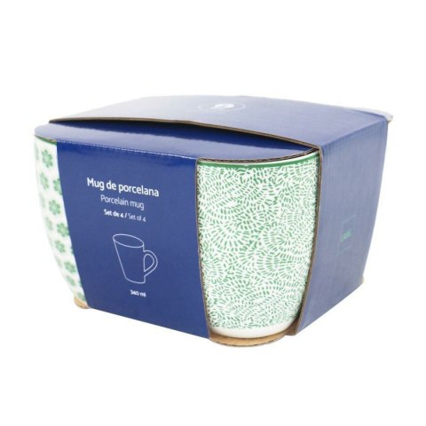 Zestaw 4 kubeczków Home ESPRIT Brązowy Beżowy Kvety 340 ml
