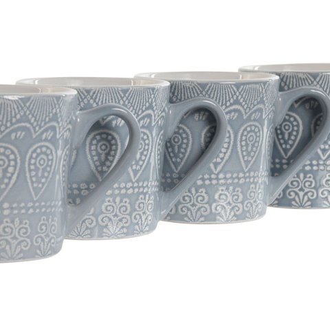 Zestaw 4 kubeczków Home ESPRIT Niebieski Kamionka 340 ml 13 x 9,5 x 9,2 cm Mandala