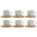 Zestaw 6 filiżanek z talerzykami Home ESPRIT Biały Bambus Porcelana 90 ml