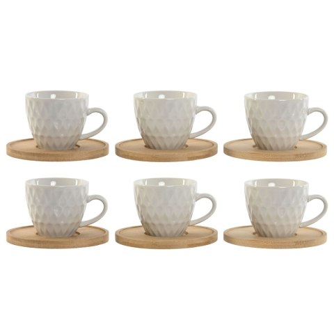 Zestaw 6 filiżanek z talerzykami Home ESPRIT Biały Bambus Porcelana 90 ml