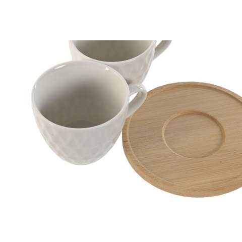 Zestaw 6 filiżanek z talerzykami Home ESPRIT Biały Bambus Porcelana 90 ml
