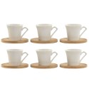 Zestaw 6 filiżanek z talerzykami Home ESPRIT Biały Bambus Porcelana 90 ml