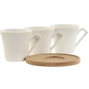 Zestaw 6 filiżanek z talerzykami Home ESPRIT Biały Bambus Porcelana 90 ml