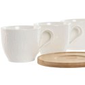 Zestaw 6 filiżanek z talerzykami Home ESPRIT Biały Naturalny Bambus Porcelana 220 ml