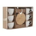 Zestaw 6 filiżanek z talerzykami Home ESPRIT Biały Naturalny Bambus Porcelana 220 ml