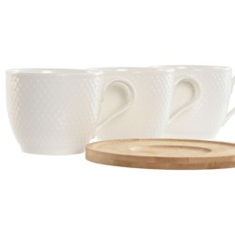 Zestaw 6 filiżanek z talerzykami Home ESPRIT Biały Naturalny Bambus Porcelana 220 ml