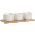 Zestaw do przystawek Home ESPRIT Biały Naturalny Miejska 28 x 9,6 x 6,2 cm 3 Części