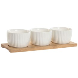 Zestaw do przystawek Home ESPRIT Biały Naturalny Miejska 28 x 9,6 x 6,2 cm 3 Części
