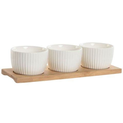 Zestaw do przystawek Home ESPRIT Biały Naturalny Miejska 28 x 9,6 x 6,2 cm 3 Części