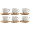 Zestaw filiżanek do kawy Home ESPRIT Biały Bambus Porcelana 90 ml