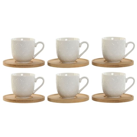 Zestaw filiżanek do kawy Home ESPRIT Biały Bambus Porcelana 90 ml
