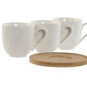 Zestaw filiżanek do kawy Home ESPRIT Biały Bambus Porcelana 90 ml