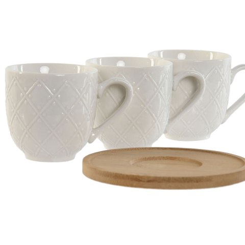 Zestaw filiżanek do kawy Home ESPRIT Biały Bambus Porcelana 90 ml