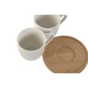 Zestaw filiżanek do kawy Home ESPRIT Biały Bambus Porcelana 90 ml