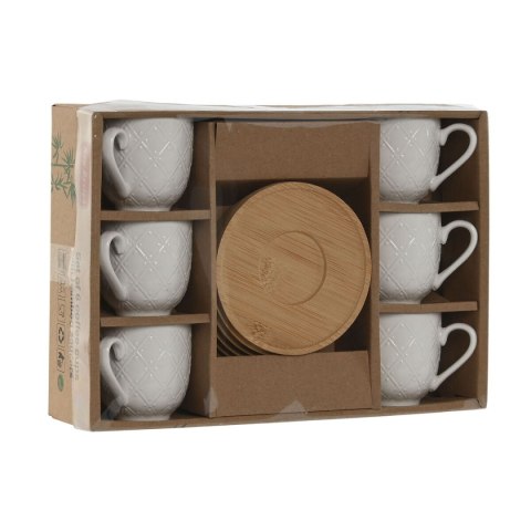 Zestaw filiżanek do kawy Home ESPRIT Biały Bambus Porcelana 90 ml