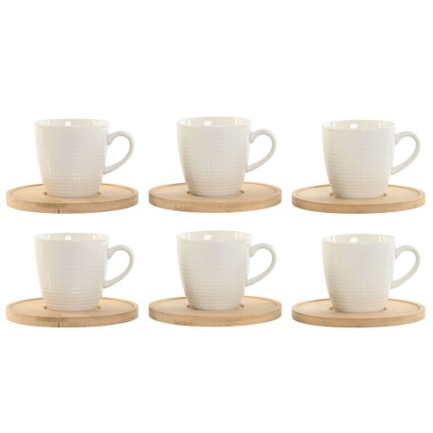 Zestaw filiżanek do kawy Home ESPRIT Biały Bambus Porcelana 90 ml