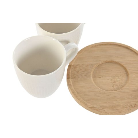 Zestaw filiżanek do kawy Home ESPRIT Biały Bambus Porcelana 90 ml