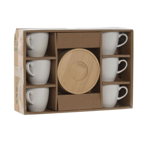 Zestaw filiżanek do kawy Home ESPRIT Biały Bambus Porcelana 90 ml