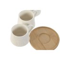 Zestaw filiżanek do kawy Home ESPRIT Biały Bambus Porcelana 90 ml