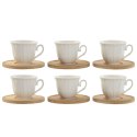 Zestaw filiżanek do kawy Home ESPRIT Biały Bambus Porcelana 90 ml